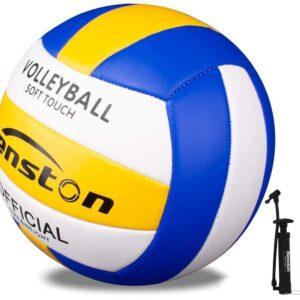 Senston Size 5 Volleyball – Soft & Durable Microfiber Cover for Adults & Youth | Official Size for Indoor, Outdoor, Beach & Gym Training | Includes Air Pump